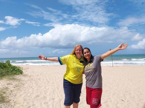 Alyssa and Sister Quispe on the beach