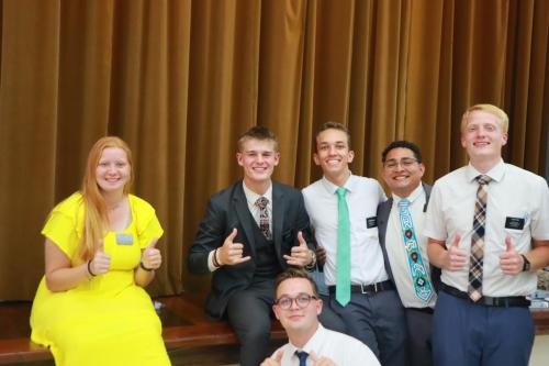 Alyssa with some of the elders at a zone conference