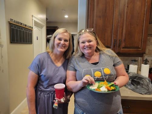 Lisa and Jen at Alyssa Grace's missionary open house
