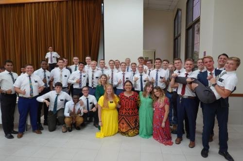 Alyssa with her zone during zone confernece