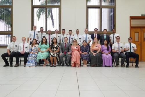 Alyssa with her zone and mission president during zone conference