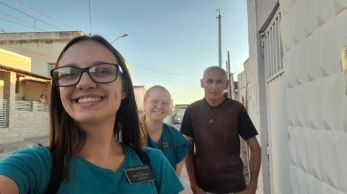 Alyssa and Sister Leopoldes on the street with Moises