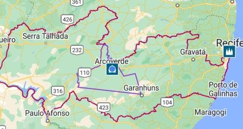 The map of Alyssa's area in Arcoverde