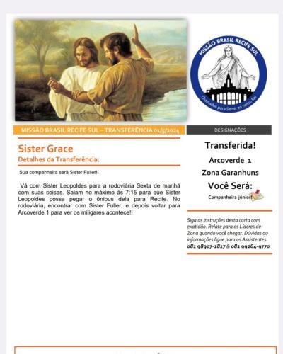 Alyssa's transfer notice to Arcoverde 1 area from Arcoverde 2