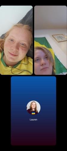 A screenshot of a phone call between Alyssa, Diana, and Lauren