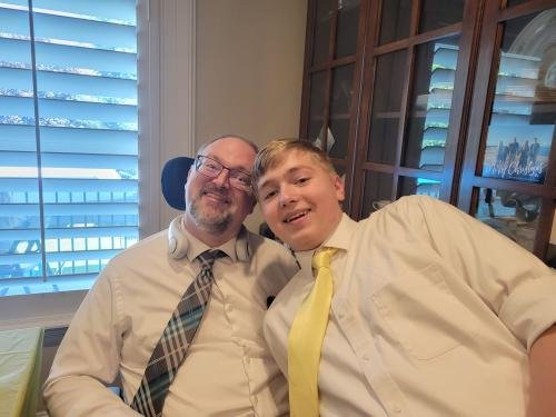 Jrayden and Steve during Alyssa Grace's missionary open house