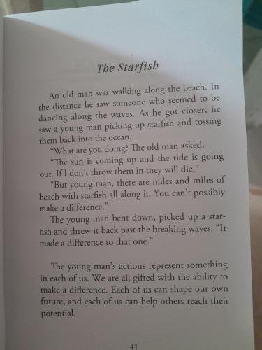 The starfish story from Alyssa's book