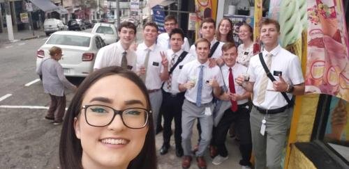 Alyssa's MTC district on the sidewalk in front of an ice cream shop