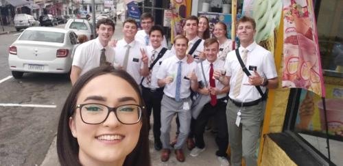 Alyssa's MTC district on the sidewalk in front of an ice cream shop