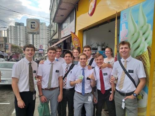 Alyssa's MTC district pose outside and ice cream shop