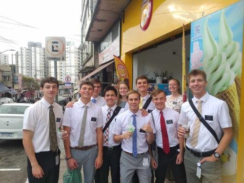 Alyssa's MTC district pose outside and ice cream shop