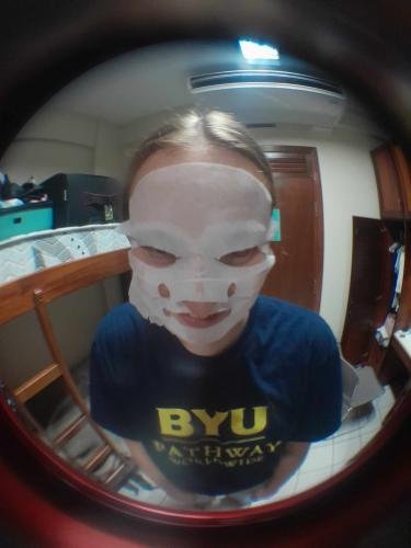 Sister Fuller with her face mask on